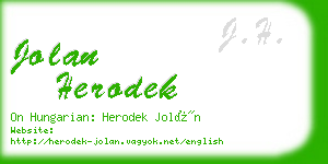 jolan herodek business card